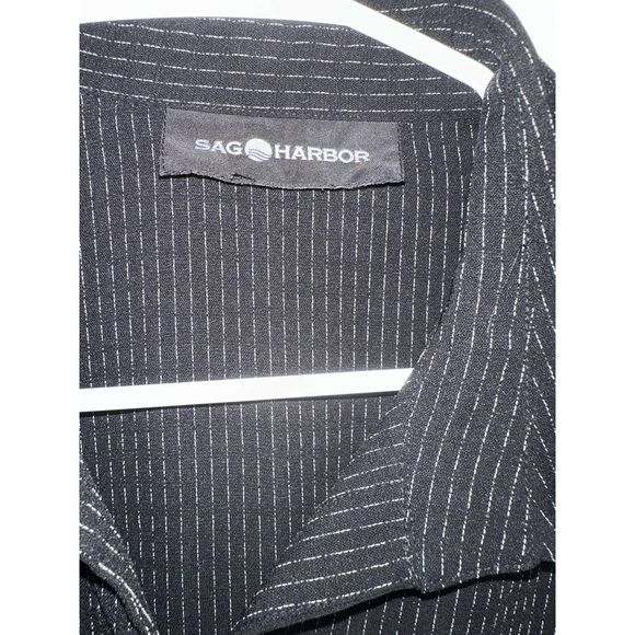 SAG HARBOR Striped Dressy Soft Tunic Shirt Long Sleeves Size XL - Picture 2 of 3